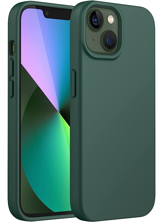 Jetech Silicone Case Compatible With Iphone 13 6.1-Inch, Silky-Soft Touch Full-Body Protective Case, Shockproof Cover With Microfiber Lining (Midnight Green) - Image 1