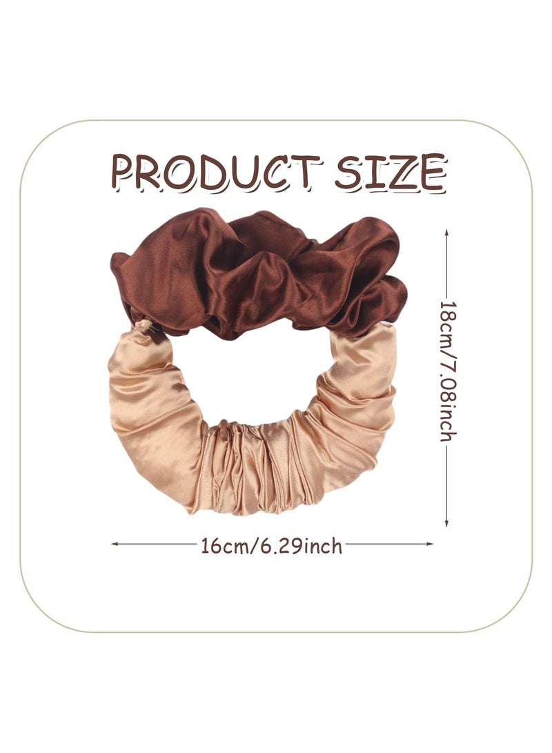 Generic Satin Heatless Curls Scrunchie To Sleep In, Soft Sleepy Ties for Hair, Lazy Scrunchie Rollers No Heat Curls for Long Hair, Fashionable Item for Going Out and Exercise - Image 2