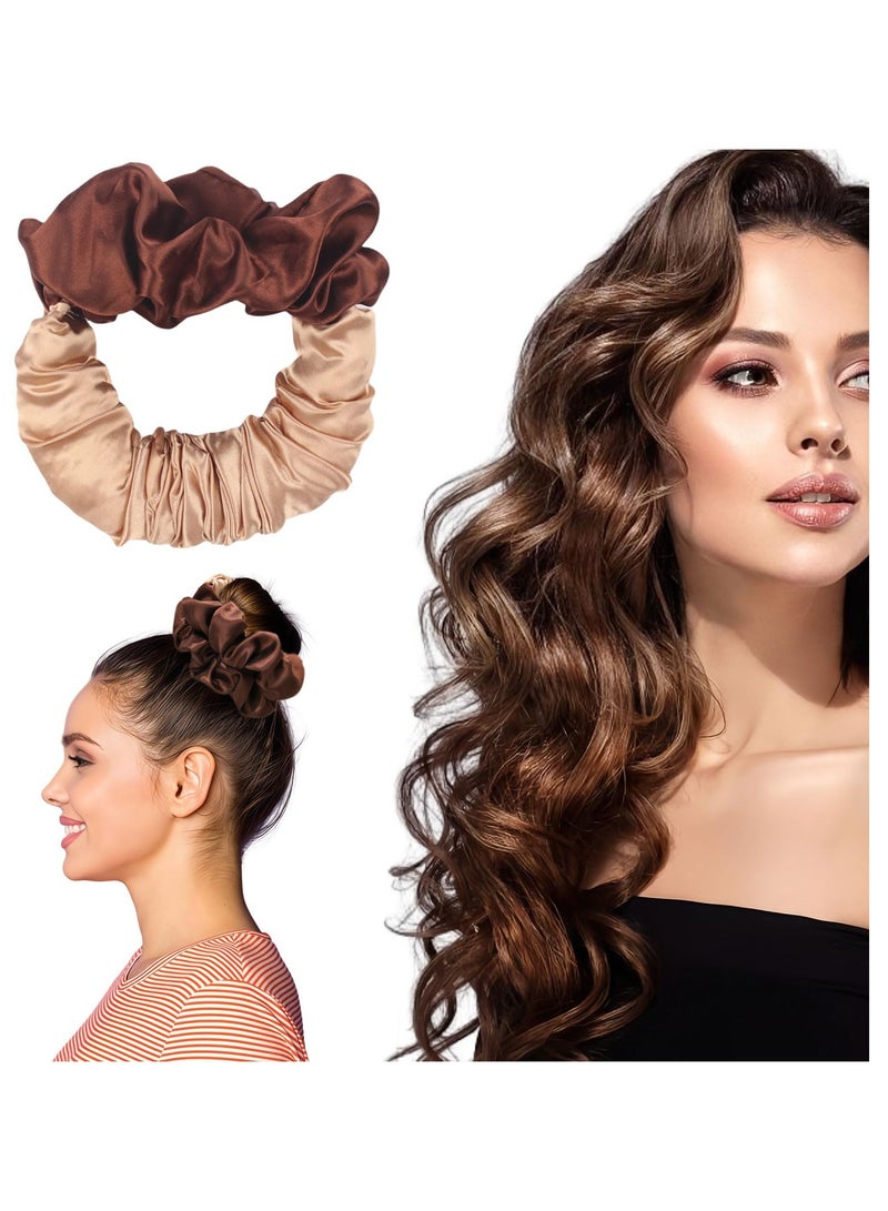 Generic Satin Heatless Curls Scrunchie To Sleep In, Soft Sleepy Ties for Hair, Lazy Scrunchie Rollers No Heat Curls for Long Hair, Fashionable Item for Going Out and Exercise - Image 1
