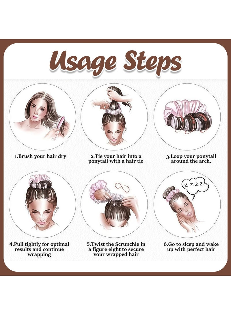 Generic Satin Heatless Curls Scrunchie To Sleep In, Soft Sleepy Ties for Hair, Lazy Scrunchie Rollers No Heat Curls for Long Hair, Fashionable Item for Going Out and Exercise - Image 5