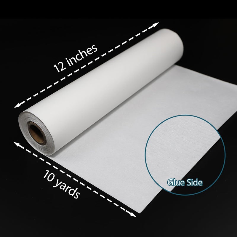 Transparia 12 inches x 10 Yards Double Sided Fusible Web with Paper Backing, Light Weight Fusible Webbing for Fabric Applique, Iron on Fusible Bonding Web for Fabric and DIY Craft Making - Image 2
