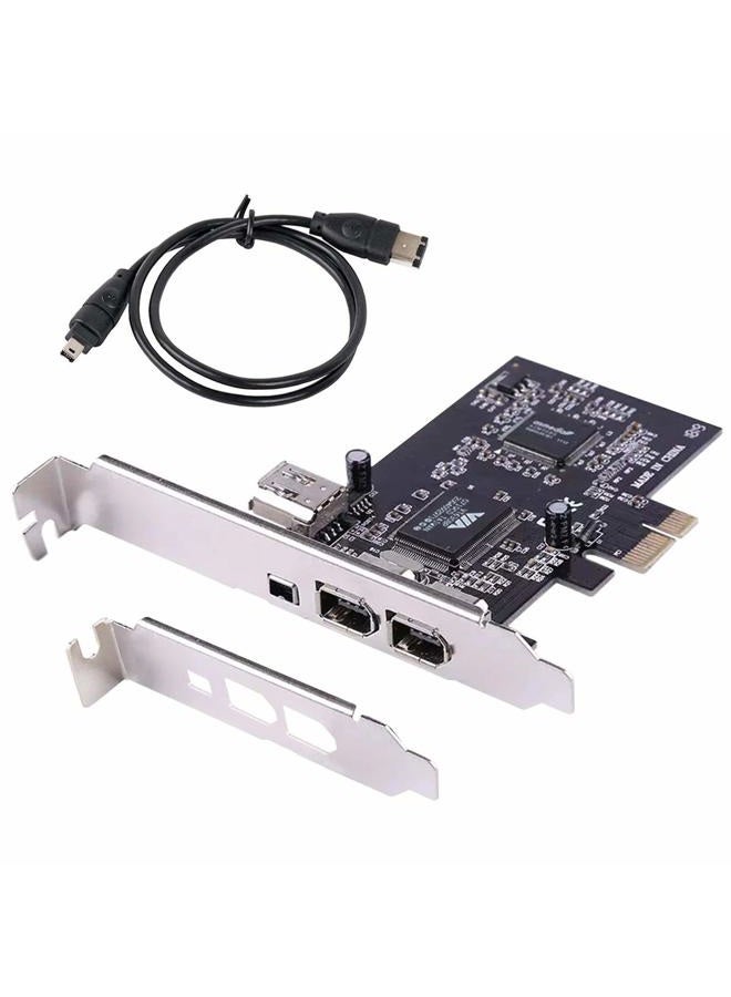 ELIATER PCIe 1394a Firewire Card, IEEE 1394 PCI Express Adapter Controller 4 Ports(3 x 6 Pin and 1 x 4 Pin), PCI-E Firewire 800 Adapter for Windows 7/8/ 10 / Mac OS with Cable - Image 1