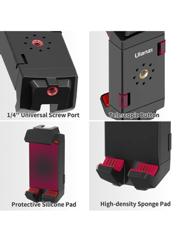 Ulanzi ULANZI ST-29 Phone Tripod Mount – All-Metal Smartphone Holder with Cold Shoe Mount & Arca-Swiss Quick Release Base, 1/4" Screw for Tripods, Stabilizers & Video Accessories - Image 2