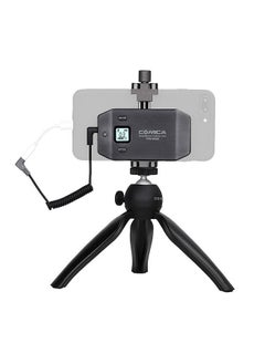 COMICA CVM-WS50(C) 6-Channel UHF Wireless Smartphone Lavalier Microphone System with Phone Clamp and Mini Tripod for Mobile Live Video   Vlog Interview Conference