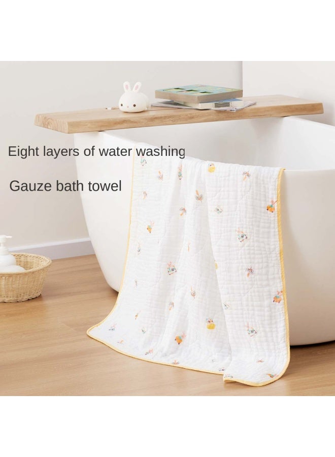 القطن الخالص 【موصى به من قبل Guo Jingjing】منشفة شاش سميكة دافئة 100% قطن ب8 طبقات، لفافة استحمام ناعمة للأطفال - Image 2