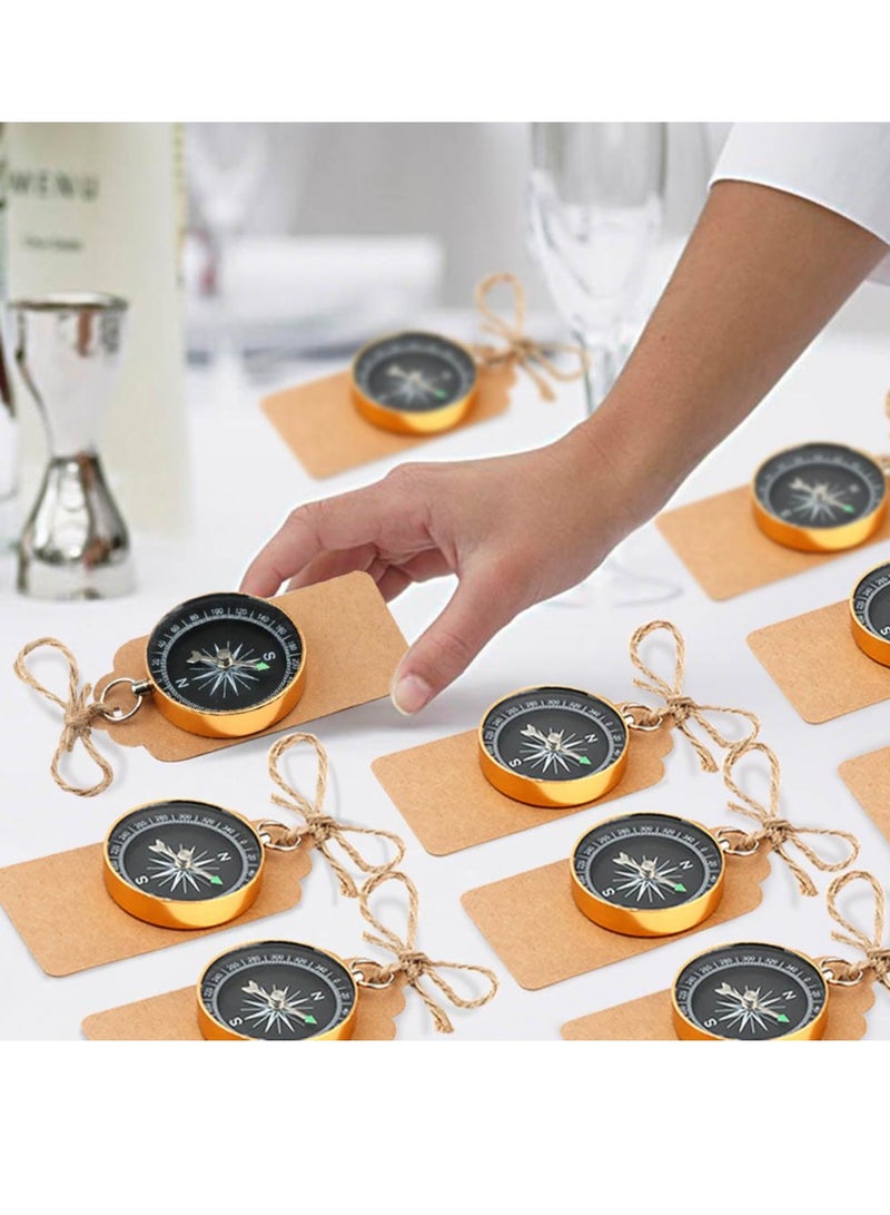 10 Pack Vintage Compass Wedding Favors with Kraft Tags Suitable for Travel Themed Party Guest Gifts - Image 3