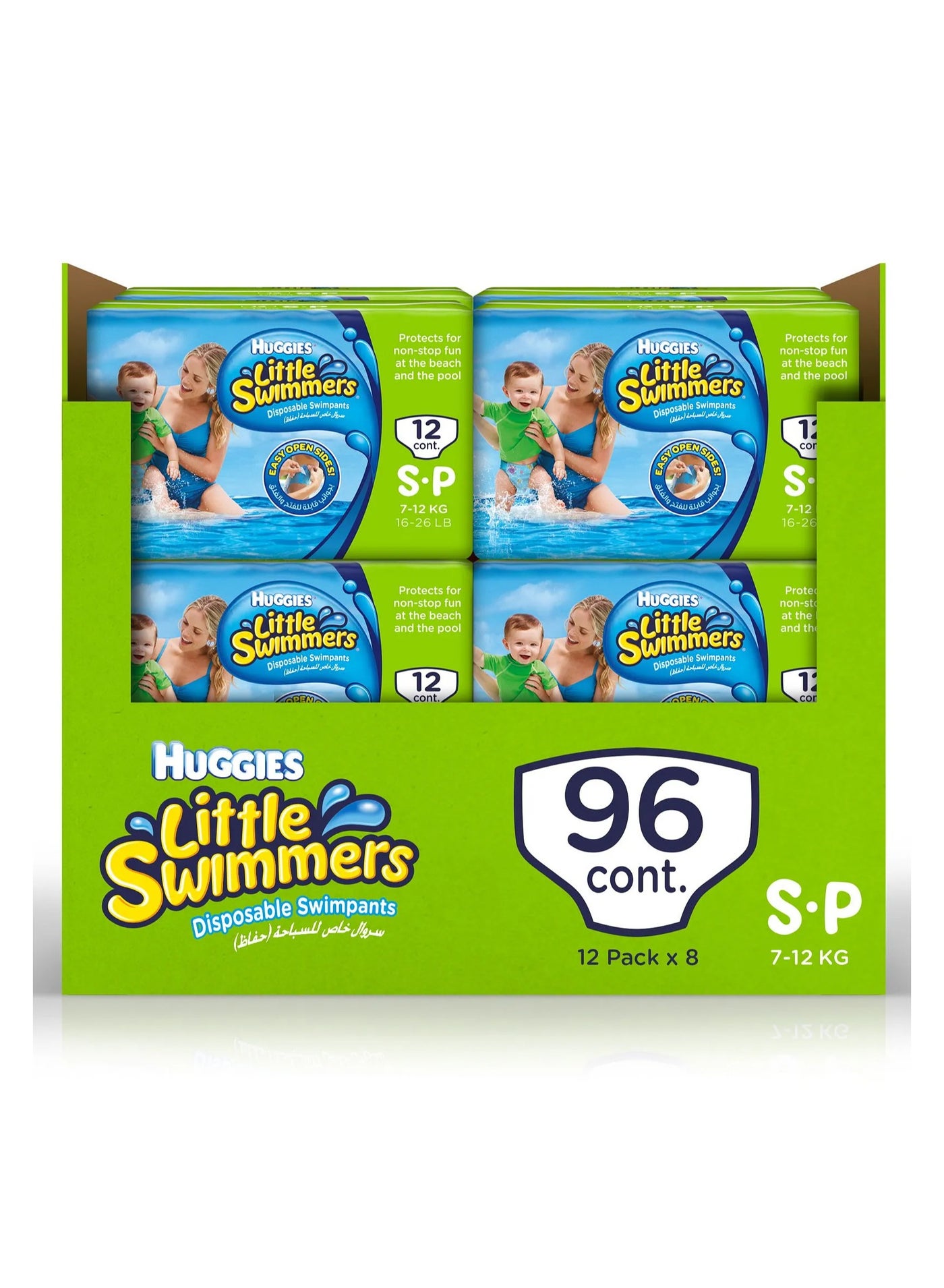 Huggies Little Swimmer Swim Diaper Pants Small 7-12Kg, 96 Pieces, Easy Open and Close Sides