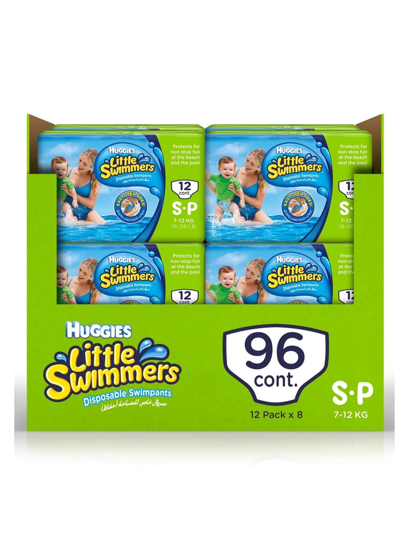 Huggies Little Swimmer Swim Diaper Pants Small 7-12Kg, 96 Pieces, Easy Open and Close Sides