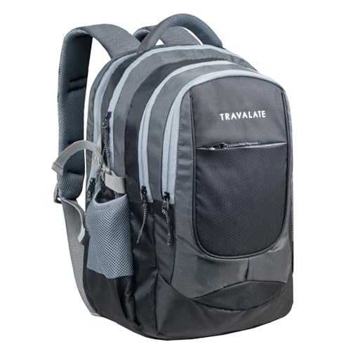 TRAVALATE 40L Four Compartment Backpack for School, Collage, Office, and Travel | Casual Laptop Backpack with Adjustable Padded Shoulder Strap, Mesh Back and Laptop Compartment| Grey - Image 1