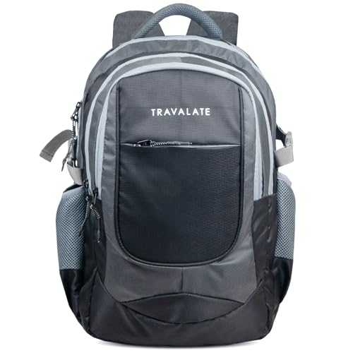 TRAVALATE 40L Four Compartment Backpack for School, Collage, Office, and Travel | Casual Laptop Backpack with Adjustable Padded Shoulder Strap, Mesh Back and Laptop Compartment| Grey - Image 5