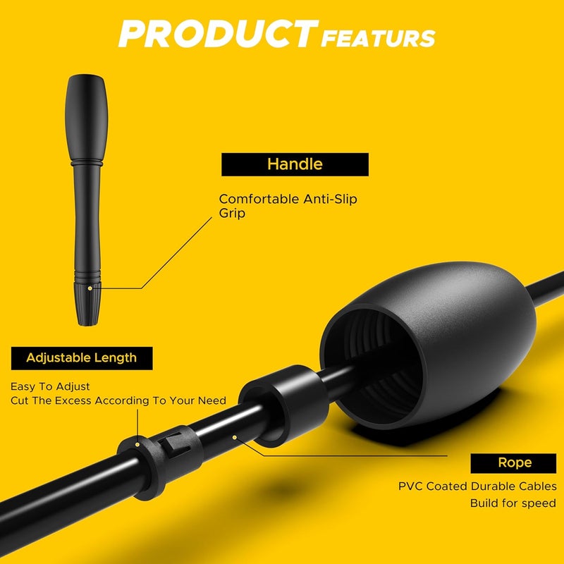 PULSEIT Adjustable Skipping Rope for Men & Women | Speed Jump Rope for Cardio, Weight Loss, Fitness & CrossFit | Tangle-Free, Lightweight & Durable – Ideal for Home & Gym Workouts - Image 3