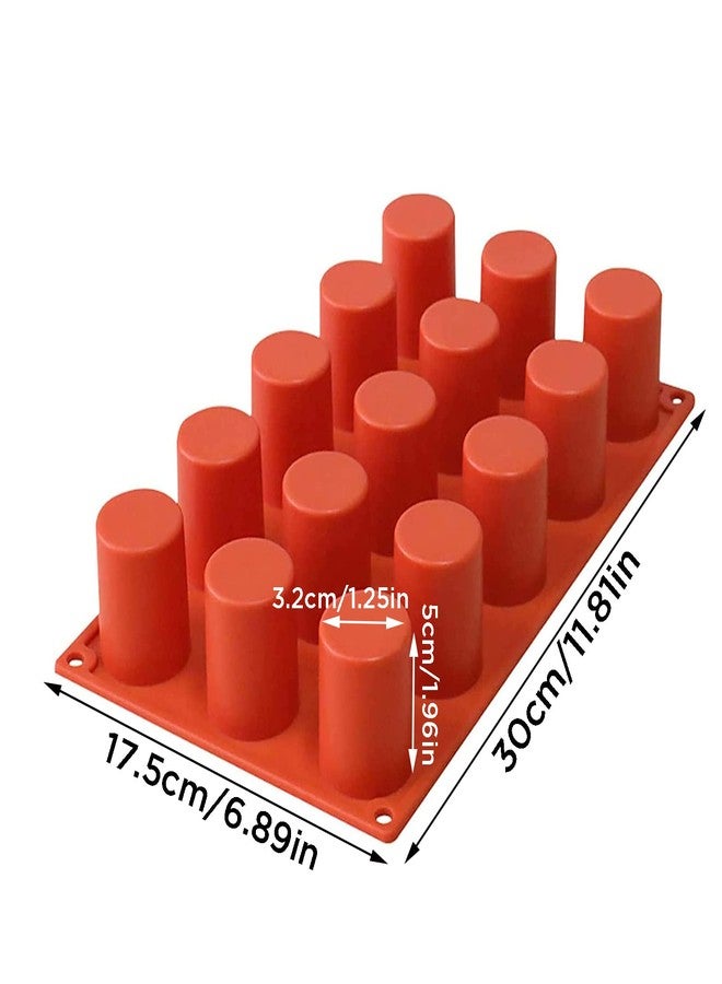 TOPYS 15 Cavities Cylindrical Fondant Silicone Mold DIY Cylinder Pastry Cupcake Jelly Mousse Pan Pudding Muffin Chocolate Making Supplies Cookie Shot Moluds For Baking - Image 5