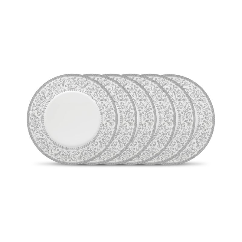 La Opala Diva Sovrana Collection Opal Glass Crockery | Full Plate Set of 6 Persian Silver | Dinner Plate for Dining & Gifting | Microwave Safe | 100% Vegetarian | Extra Strong | Super Light & White - Image 5