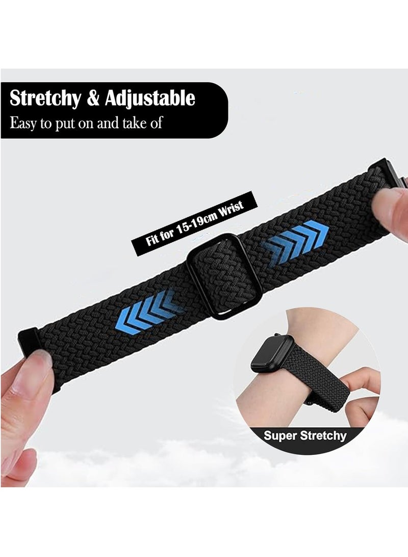 Woven Nylon Strap Replacement for Huawei Watch Fit 4 Pro/Fit 4/Fit 3,Adjustable Breathable Sport Straps,Black - Image 4