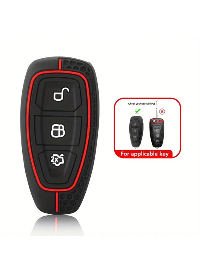 Black Silicone Key Fob Cover for Ford Kuga Focus Fiesta Mondeo C Max Galaxy Transit - Image 1