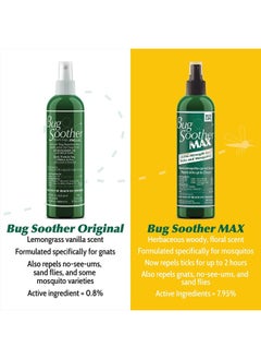 Bug Soother MAX - Extra Strength Natural Gnat, Tick, and Mosquito Repellent, 2 Pack 8 fl oz w/Free 1 oz. DEET-Free Bug Spray Deterrent - Safe for Adults & Environment - Made in USA  - Image 2