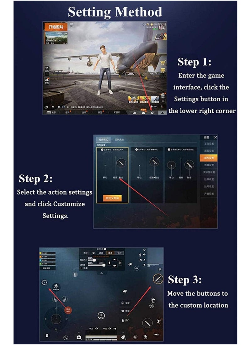 Generic - PUBG Controller for Tablet,Six Finger Game Joystick Trigger Handle,L1R1 Shooter Aim Button Gamepad Controller for iPad Tablet PUBG,Support 10-12.9 inch iPad and Tablet - Image 1