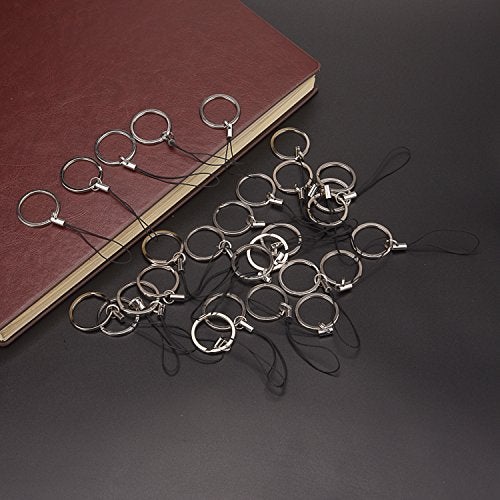 Sunmns Split Key Chain Rings with Nylon Lanyards Cord for USB Flash Drive, MP3, MP4, Key Finder and ID Card Badge, 30 Pack - Image 4