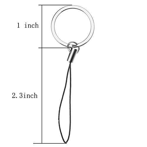 Sunmns Split Key Chain Rings with Nylon Lanyards Cord for USB Flash Drive, MP3, MP4, Key Finder and ID Card Badge, 30 Pack - Image 3
