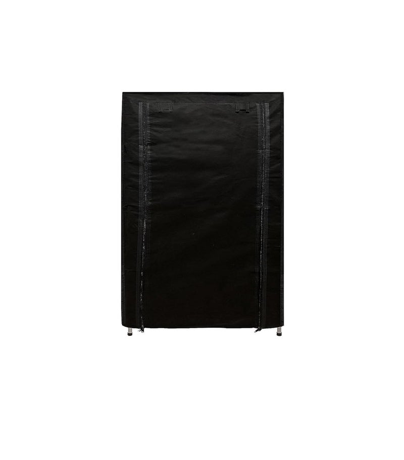 SANAMSTORE Metal 5 Tier Rack ShoeClothesBooks Stand Rack with Cover for Home Need to Be Assemble DIY Black - Image 3