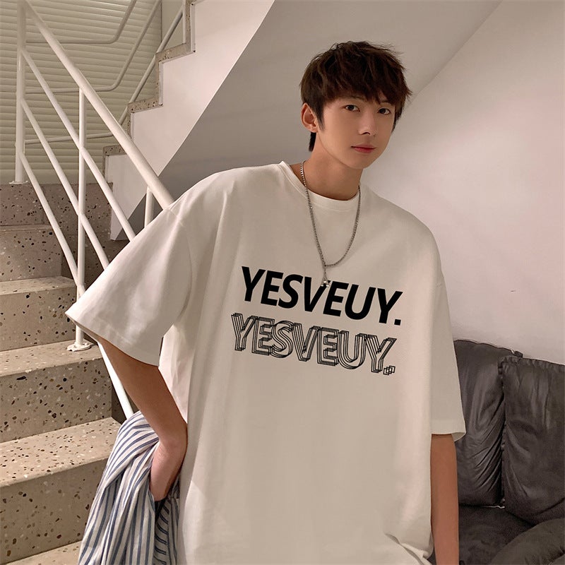 220G Heavy Short Sleeve T-Shirt Men'S Trendy Brand Fashion Loose Cotton Half Sleeve Oversize American High Street T-Shirt - Image 4