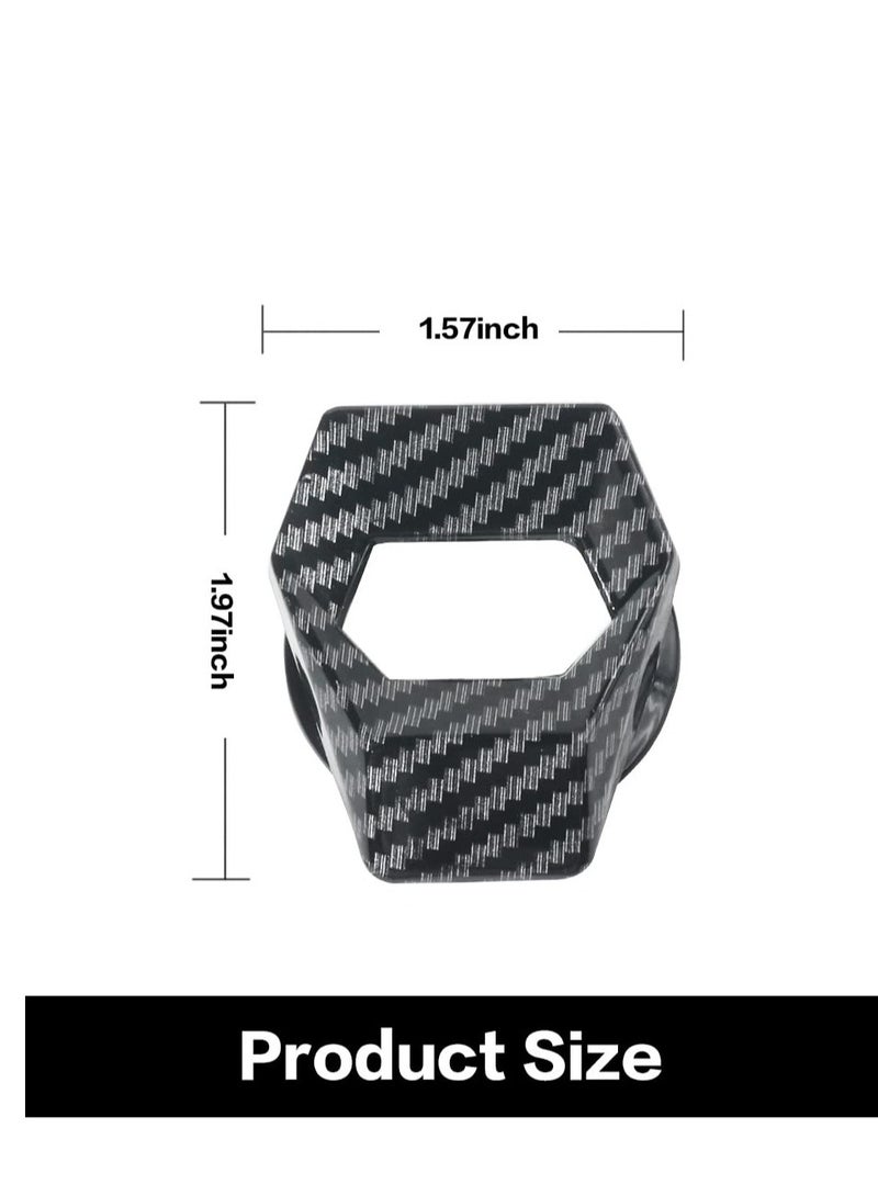 Excefore Universal Engine Start/Stop Button Cover, Aluminum Alloy Car Power Control Trim, Push to Start Button Cover Key Protective Cover for Civic CRV XRV Challenger Charger CHR (2PCS Carbon Fiber) - Image 4