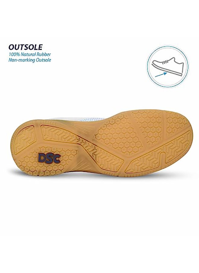 DSC - Akido Badminton Shoes(White, 2 UK) Non-Marking |Volleyball| Squash - Image 1