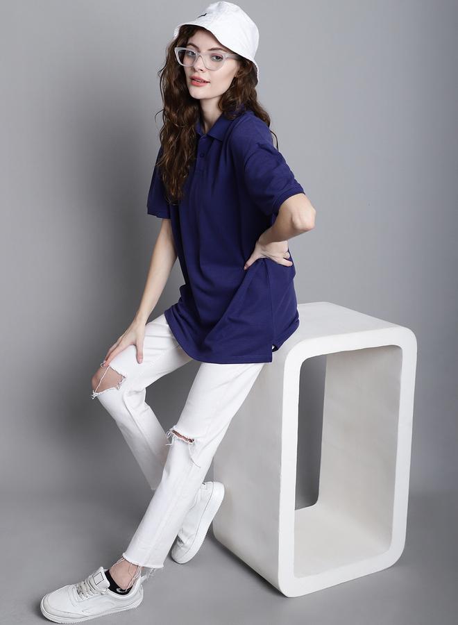 تايك تو تي شيرت بولو بأكمام قصيرة أزرق داكن من دور - Image 5