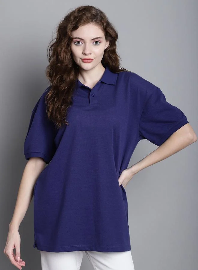 ستايلي Navy Blue Short Sleeve Polo T-Shirt By Door74