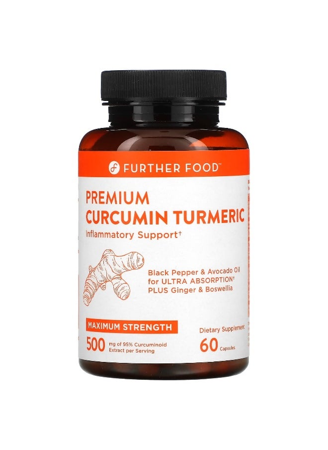 Further Food Further Food, Premium Curcumin Turmeric, Maximum Strength, 500 mg, 60 Capsules  - Image 1