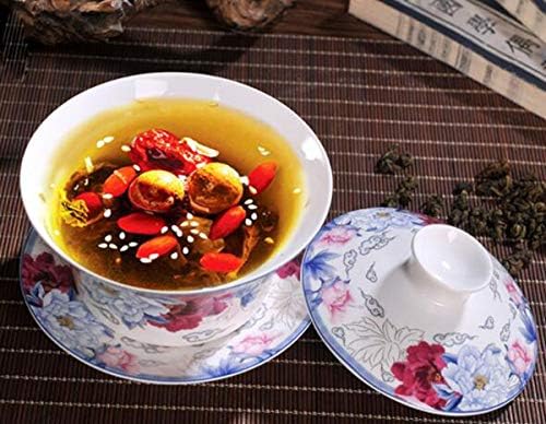 Eplze YBK Tech 10oz Large Gaiwan Porcelain Kung Fu Tea Cup with Saucer and Lid Chinese Traditional Gaiwan Sancai Tea Bowl 5 - Image 4