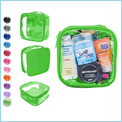EzPacking Clear TSA Approved 3-1-1 Travel Toiletry Bag for Carry On / Quart Size Transparent Liquids Pouch for Airport Security / Reusable See Through Vinyl & PVC Plastic Organizer for Men and Women (Green) - Image 2