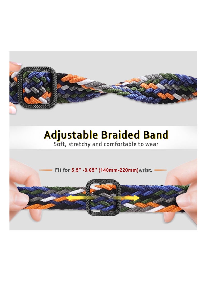 Braided Strap Compatible with Xiaomi Smart Band 8, Soft Nylon Sport Strap, Breathable Stretchable Elastic Sport Strap Replacement Band for Women Men Children, 10 Pcs