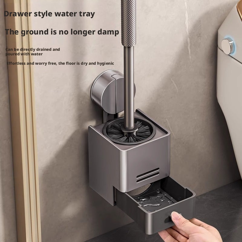 Suction Cup Toilet Brush, Wall-Mounted, No-Drill, Stainless Steel - Image 2