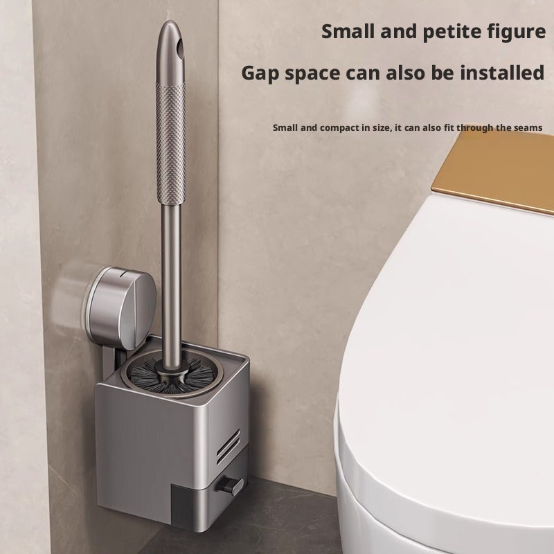 Suction Cup Toilet Brush, Wall-Mounted, No-Drill, Stainless Steel - Image 4