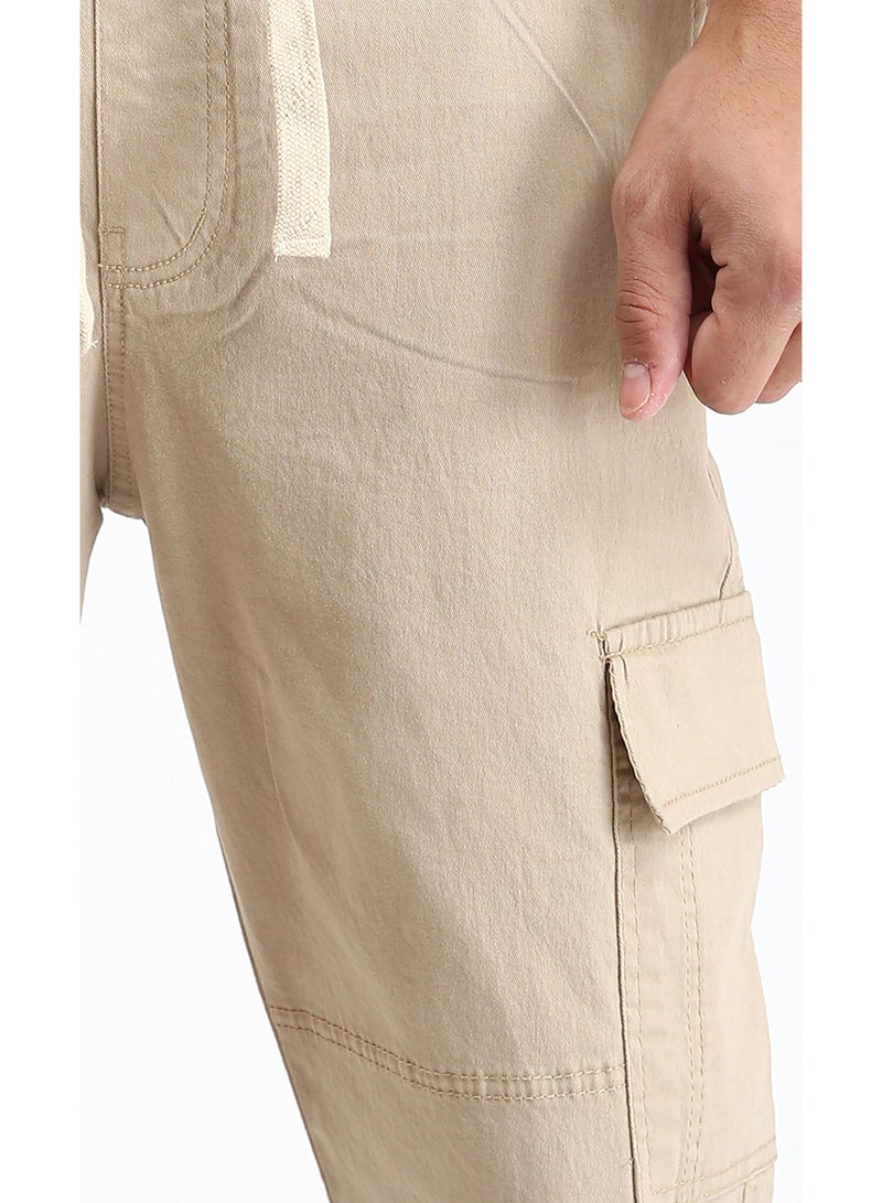 RAVIN Stone Utility Drawstring Cargo Trousers - Image 3