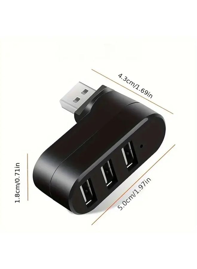مُحَوِّل USB أبيض 3 منافذ دوار قابلة للتعديل 180 درجة للحاسب المحمول والكمبيوتر الشخصي - Image 2