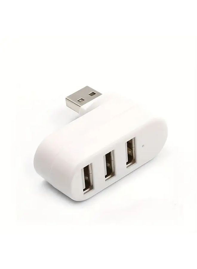 مُحَوِّل USB أبيض 3 منافذ دوار قابلة للتعديل 180 درجة للحاسب المحمول والكمبيوتر الشخصي - Image 4