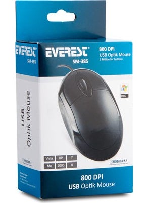 Everest SM-385 Wired Black Mouse  - Image 5