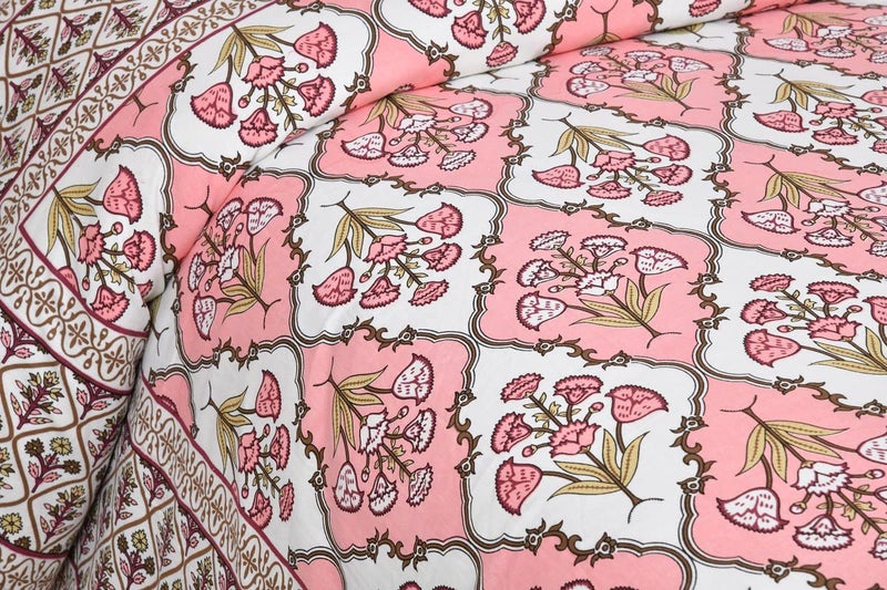 Texstylers Pure Cotton 82x94 Inches Jaipuri Print Queen Size Bedsheet with 2 Pillow Covers,Soft Feel_05 - Image 5