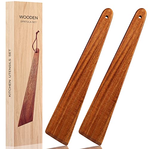 LorisArm 12″ Teak Wooden Spatula, Kitchen Spatula Turner, Egg Scraper, Flat Wooden Turner, Wood Cooking Utensil, Small Wood Flipper, Kitchen Spatulas for Flipping, Serving, Scraping & Turning. - Image 1