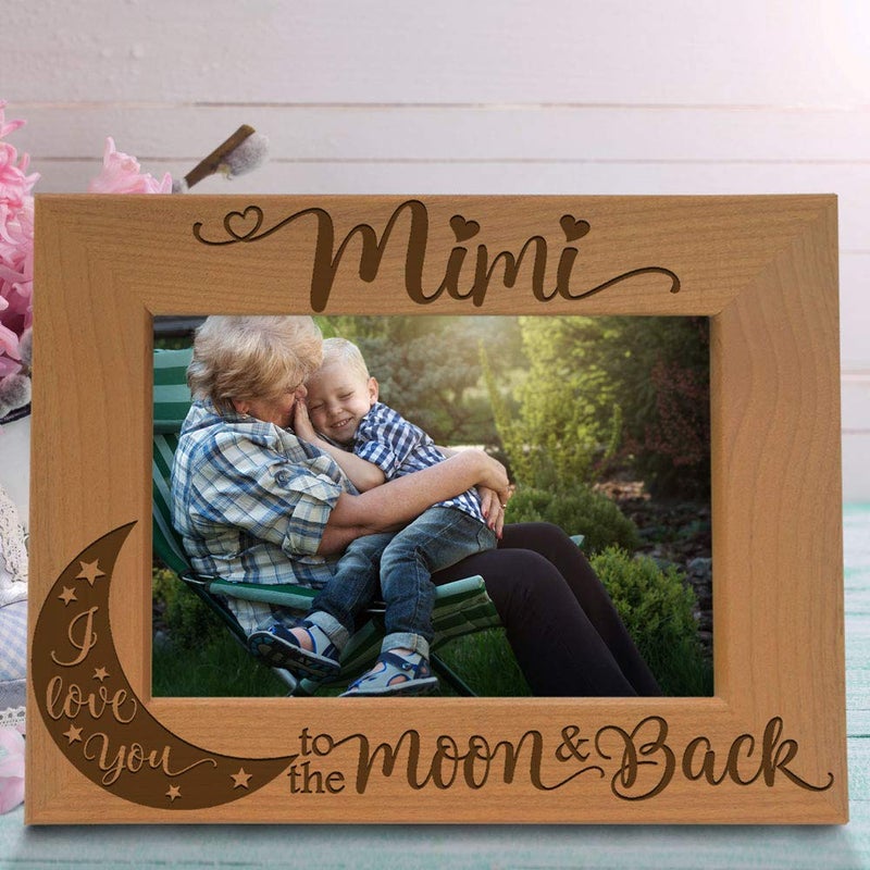 كيت بوش Kate Posh - Mimi I Love You to the Moon و Back محفورة على إطار صورة الخشب الطبيعي. - Image 4
