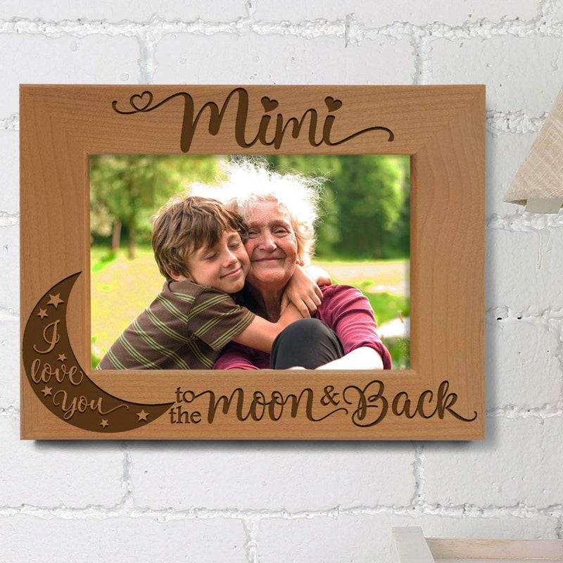 كيت بوش Kate Posh - Mimi I Love You to the Moon و Back محفورة على إطار صورة الخشب الطبيعي. - Image 5