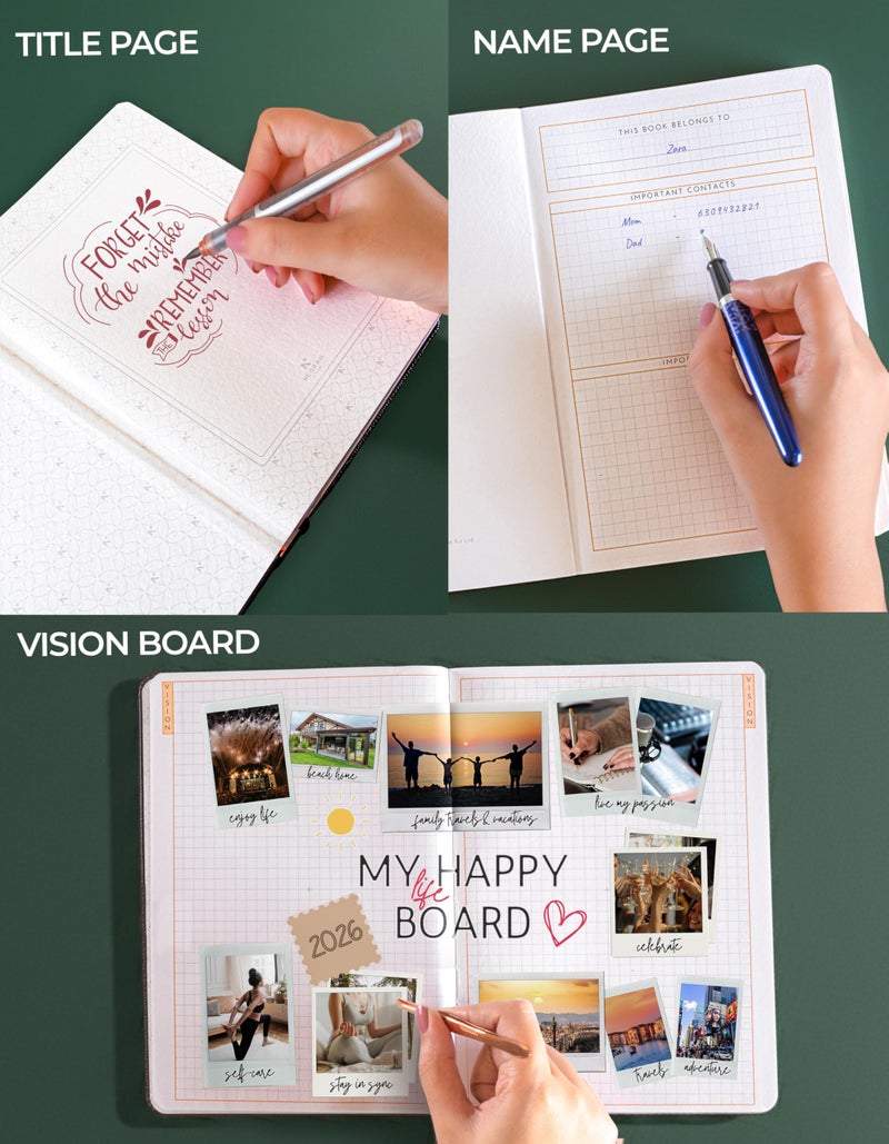 NEORAH — A5 Dated WEEKLY Planner 2026 ACCOMPLISH—264 Pages of Yearly |12 Month | 52 Week+24 Hours + Notes pages for each week— Office Diary Academic diary-Hardcover [Pen Loop Attachable] (UMBER) - Image 5