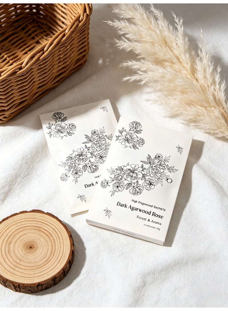 Aromancy Oud Rose Scented Sachets 4 Pack, Long Lasting Fragrance Sachet Bags for Closet, Drawer, Wardrobe, Bathroom & Car, Dark Agarwood Rose Elegant Home Fragrance Sachets Gift Set - Image 5