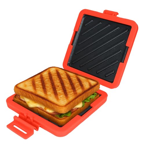 KDSPAROS Microwave Sandwich Maker - Microwave Toastie Sandwich Maker，3-in-1 Toastie Panini Press with Dishwasher Safe Design No Electricity Needed Fast Cooking for Travel Friendly/Office/Home(Red) - Image 1