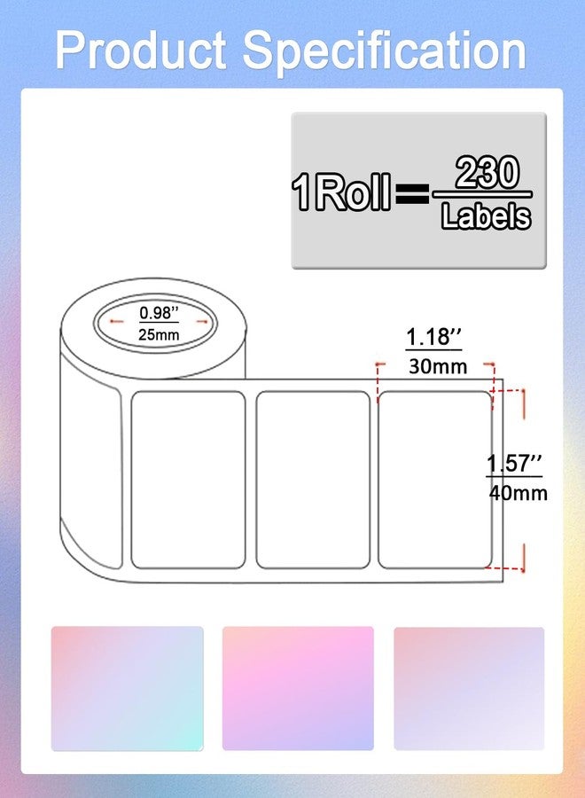 Wonlabel 1 pc 1.57''×1.18'' Round Thermal Labels, Thermal Sticker Labels for Business and Home, Thermal Printer Labels for DIY Logo Design, Thanks Card, 230 40mm x 30mm,Dreamy Purple - Image 2