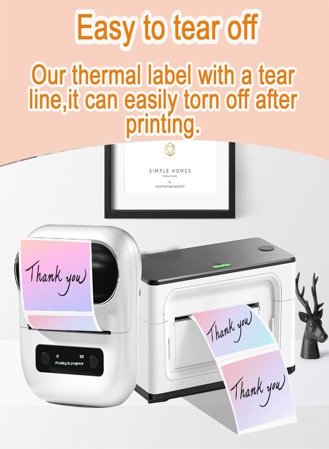 Wonlabel 1 pc 1.57''×1.18'' Round Thermal Labels, Thermal Sticker Labels for Business and Home, Thermal Printer Labels for DIY Logo Design, Thanks Card, 230 40mm x 30mm,Dreamy Purple - Image 5