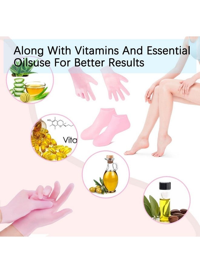 Calyrex Moisturizing Socks & Gloves Set, Silicone Moisturizer Socks Gel Gloves Long Spa Socks Soft Aloe Gel Socks Foot Gel Socks Gloves for Dry Cracked Feet Hands Softening Calluses Foot Care - Image 4