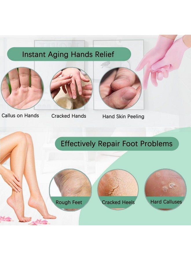 Calyrex Moisturizing Socks & Gloves Set, Silicone Moisturizer Socks Gel Gloves Long Spa Socks Soft Aloe Gel Socks Foot Gel Socks Gloves for Dry Cracked Feet Hands Softening Calluses Foot Care - Image 2